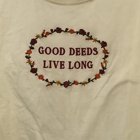 Good Deeds Live Long Ladies Crop T-shirt - Picture 2 of 6